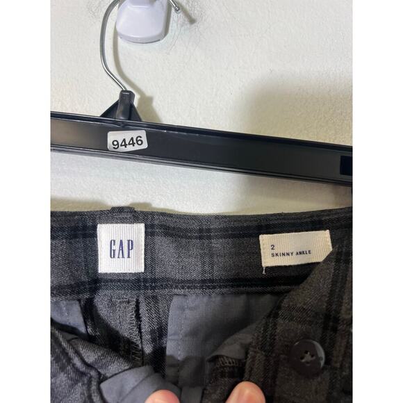 NWT Gap Gray Plaid Skinny Ankle Pants Sz 2 - Picture 3 of 4
